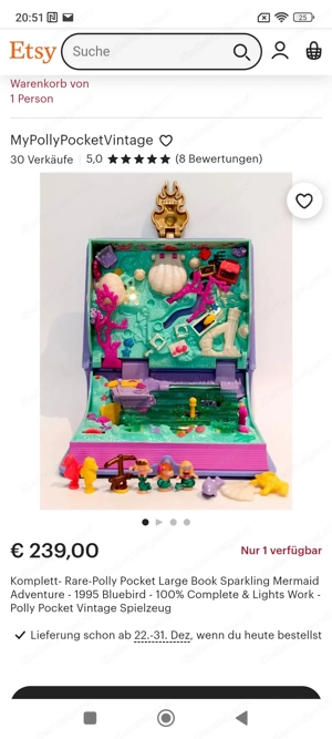 Polly Pocket Bluebird Vintage Large Book Sparkling Mermaid Adventure 1995 Bild 11