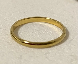 Edelstahl-Ring vergoldet, Ringgröße 56