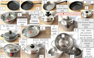 Kochtopf Bratpfanne Deckel Riebelpfanne