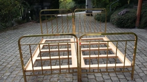 Wunderschönes ca. 100 Jahre altes Messingbett   seltenes Liebhaberstück & echter Blickfang Bild 2