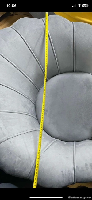 Sessel in Muschelform grau Bild 5