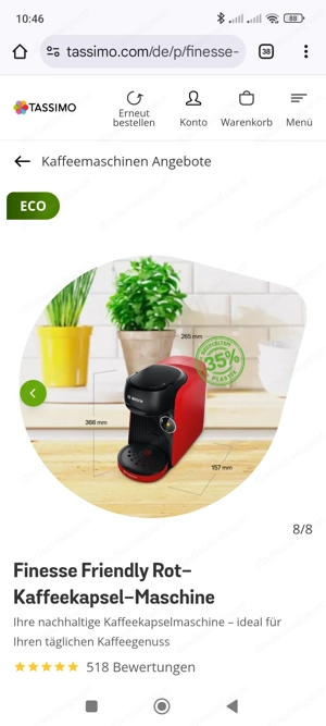 Tassimo Kaffeemaschine Rot incl. Kaffee und Entkalungstabletten  Bild 4