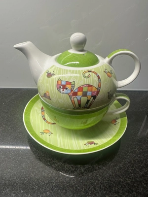Tea for One 3tlg. Teekanne Tasse Untertasse von GILDE Bild 2