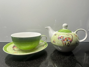 Tea for One 3tlg. Teekanne Tasse Untertasse von GILDE Bild 3
