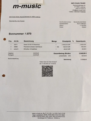 Klavier E Piano CA-501 R Rosenholz  Bild 5