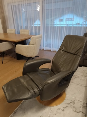 Relax Sessel in Echtleder anthrazit, verstellbar Bild 2