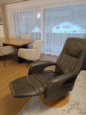 Relax Sessel in Echtleder anthrazit, verstellbar Bild 3