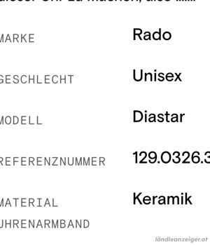Orginal Rado Uhr für Damen und Herren wird verkauft Bild 5