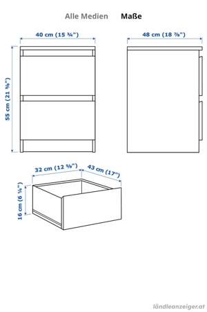 Nachtkästchen Malm (NEU) Bild 2