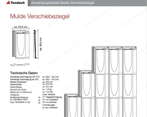 Ziegel Contiton 15 Tondach Mulde VZ Wienerberger Verschiebeziegel grau anthrazit granit 40x24cm Bild 4
