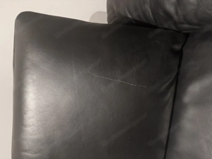 schwarzes Ledersofa Bild 3