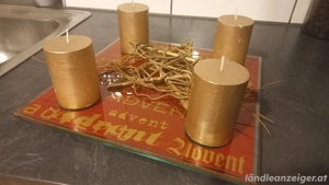Adventskranz auf Glasplatte Bild 2