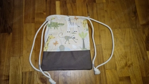 Spiel Dobble mit Tieren oder mit Zahlen, handgenähter Beutel  Turnbeutel Kleinkindgröße Bild 4