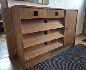 Vintage-Garderobenschuhschrank (mit Spiegel) Bild 2