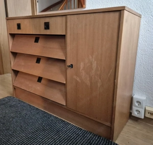 Vintage-Garderobenschuhschrank (mit Spiegel)