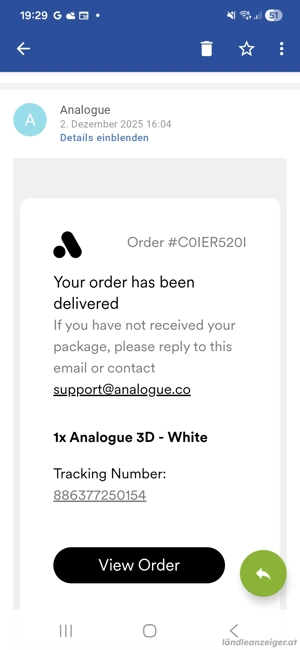 Analogue 3d weiß - neu - Originalverpackt Bild 3