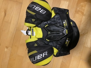 Hockey Ausrüstung Set Marke Bauer - Schienbeinschoner Handschuhe Ellenbogenschutz Schulter- Rückensc Bild 5
