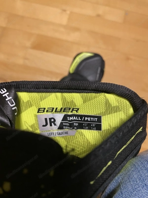 Hockey Ausrüstung Set Marke Bauer - Schienbeinschoner Handschuhe Ellenbogenschutz Schulter- Rückensc Bild 4