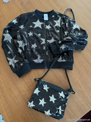 Pailletten Blouson u. Tasche