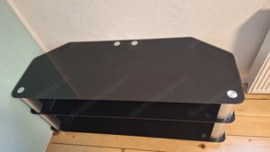 TV Regal schwarz Silber Glas Bild 2