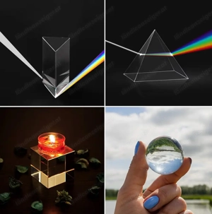 BELLE VOUS K9 Kristall Prismen Dreieck, Kugel, Pyramide, Würfel - Fotografie Glas Prisma Spe Bild 6