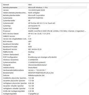 HP All-In-One-PC Win 11 pro 21,5" Touchscreen 250GB SSD + 12GB Intel i5 Bild 4