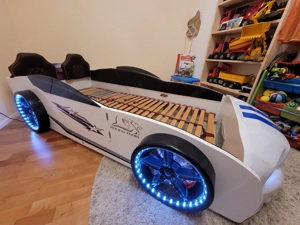 Autobett Rider 500 weiß mit Türen, LED Beleuchtung und Soundeffekt Bild 2