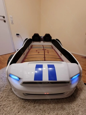 Autobett Rider 500 weiß mit Türen, LED Beleuchtung und Soundeffekt Bild 3
