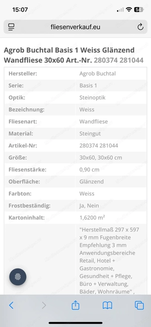 Wandfliese 30x60cm  Bild 3