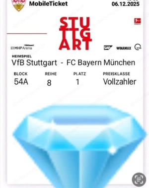 Tickets für das Spiel VfB Stuttgart gegen Baryen München.