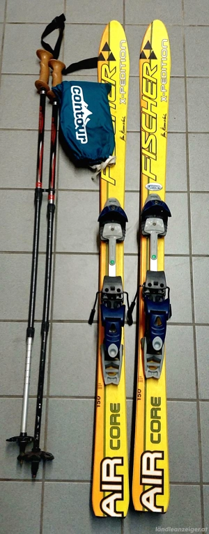 Damen Kinder Tourenset Fischer Tourenski (150 Air Core Edition Kamerlander) mit Fellen und Stöcken 