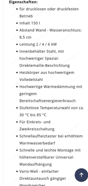 *NEU* AEG 150L Boiler   Hängespeicher incl. Anschlussgarnitur Bild 5