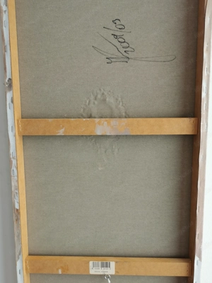 Originalbild, sandfarben mit 3D-Effekten, auf Holzrahmen gespannt  Bild 4