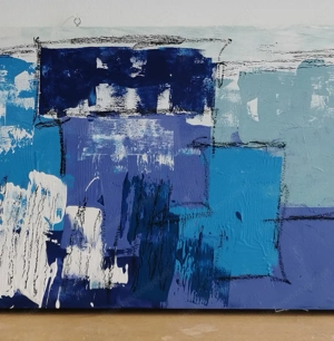 Unikatgemälde, hochwertig, in verschiedenen Blautönen Bild 2