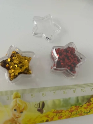 basteln Dekosterne klein rot goldfarbig Bild 2