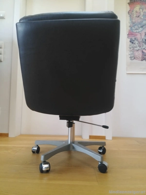 Vintage Leder Bürostuhl Sessel Schöner  Bild 3