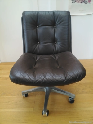 Vintage Leder Bürostuhl Sessel Schöner  Bild 2
