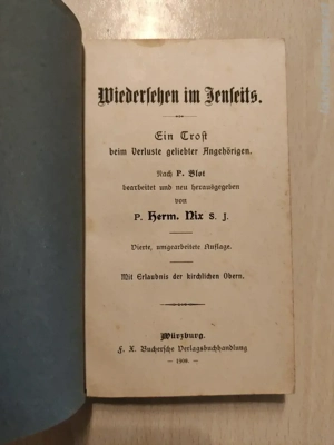 Antikes Buch Büchlein - Wiedersehen im Jenseits Bild 3
