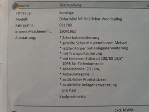 Schälpflug Ovlac Mini 5+1 Bild 6
