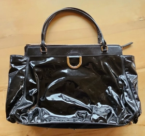 Original Gucci Handtasche   Black Patent Large Tote, elegant & selten