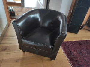 Sessel dunkelbraun Leder  Bild 3
