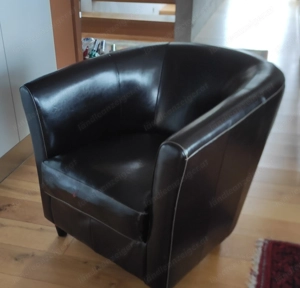 Sessel dunkelbraun Leder  Bild 2