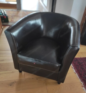 Sessel dunkelbraun Leder  Bild 4