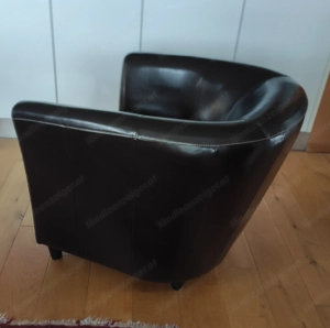 Sessel dunkelbraun Leder  Bild 5