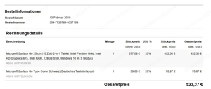 Microsoft Surface Go 25 cm (10 Zoll) 2-in-1 Tablet (Intel Pentium Gold, Intel HD Graphics 615, 8GB R Bild 3