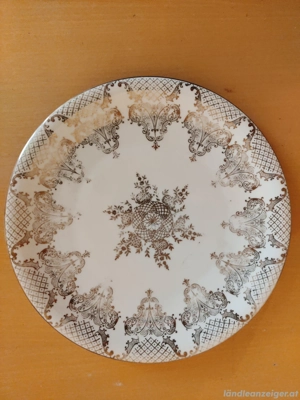 Vintage Bareuther Bavaria Porzellanteller mit Golddekor