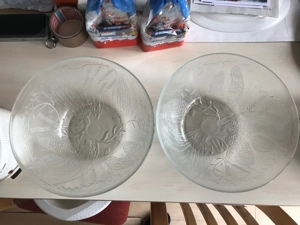 Glasschale Glasschalen sehr groß große unbeschädigt Bild 2