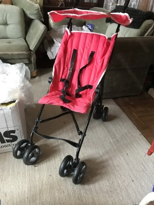 Super Buggy Reise-Buggy klappbar Sonnenverdeck Pink Rosa nur im Haus benutzt TOP  Bild 5