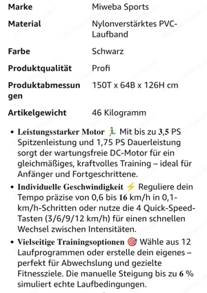 Laufband Miwoba klappbar elektrisch Bild 6