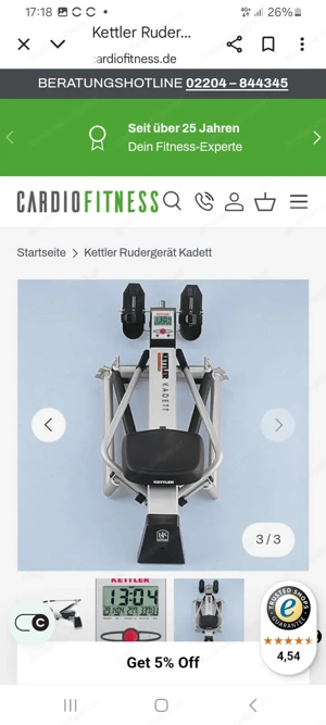 Kettler Rudergerät Kadett Bild 3